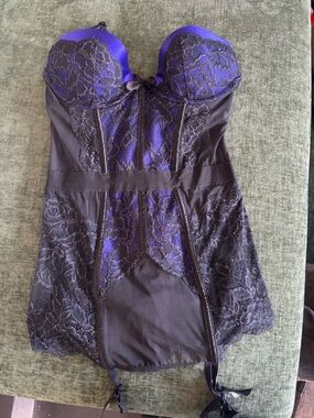 Victoria's Secret Purple Lace Bustier Chemise